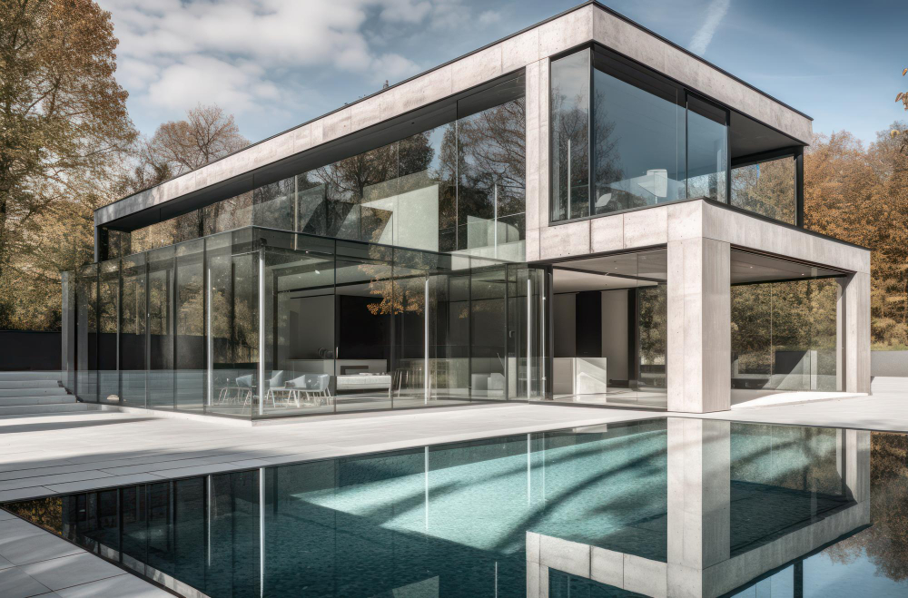 Détail de châssis aluminium moderne